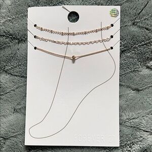 Forever 21 Gold-Tone Layered Anklet Trio